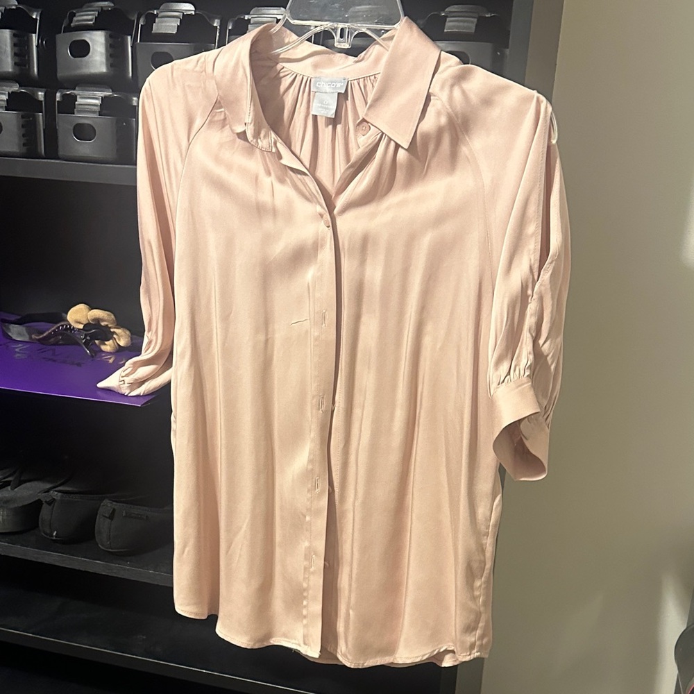 Chico's Blush Pink Button-Down Shirt